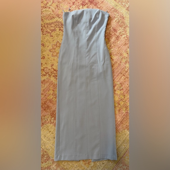 Zara Strapless Light Blue Midi Dress NWT - Picture 5 of 10